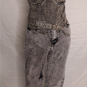Women's Gray Acid Wash Jeans
